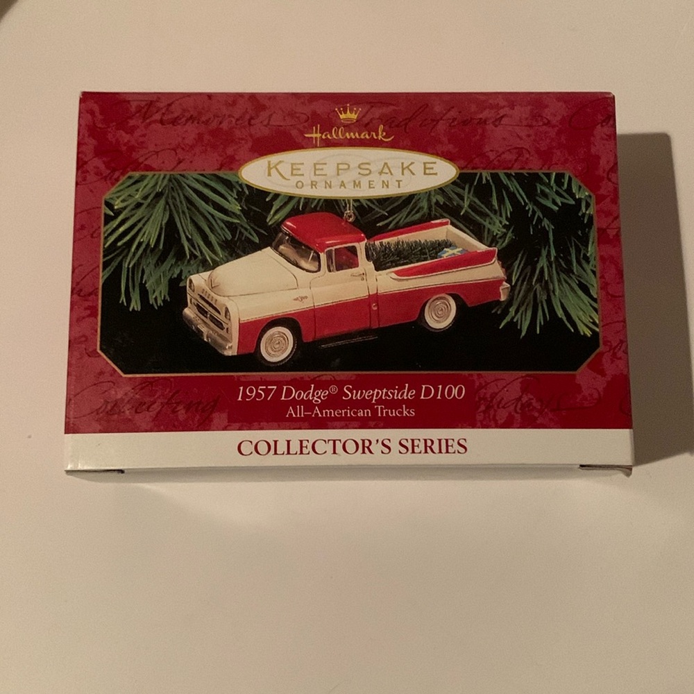Hallmark 1957 Dodge Sweptside D100 All American Truck Christmas Ornament